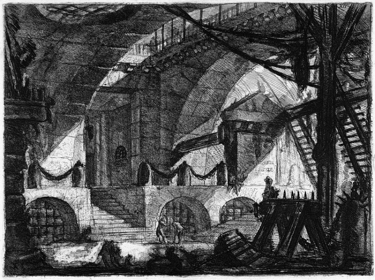 12  Piranèse - Prisons imaginaires, état terminé,  Planche XII (Le chevalet).jpg